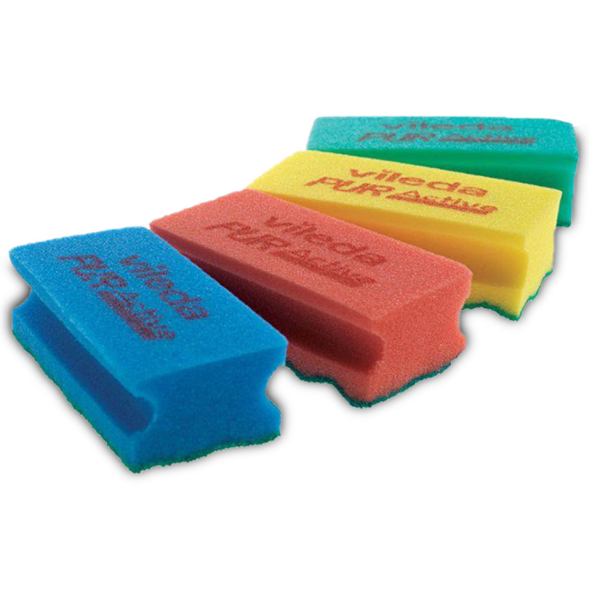Non-Scratch Foam Scourers Colour Coded Pack of 10