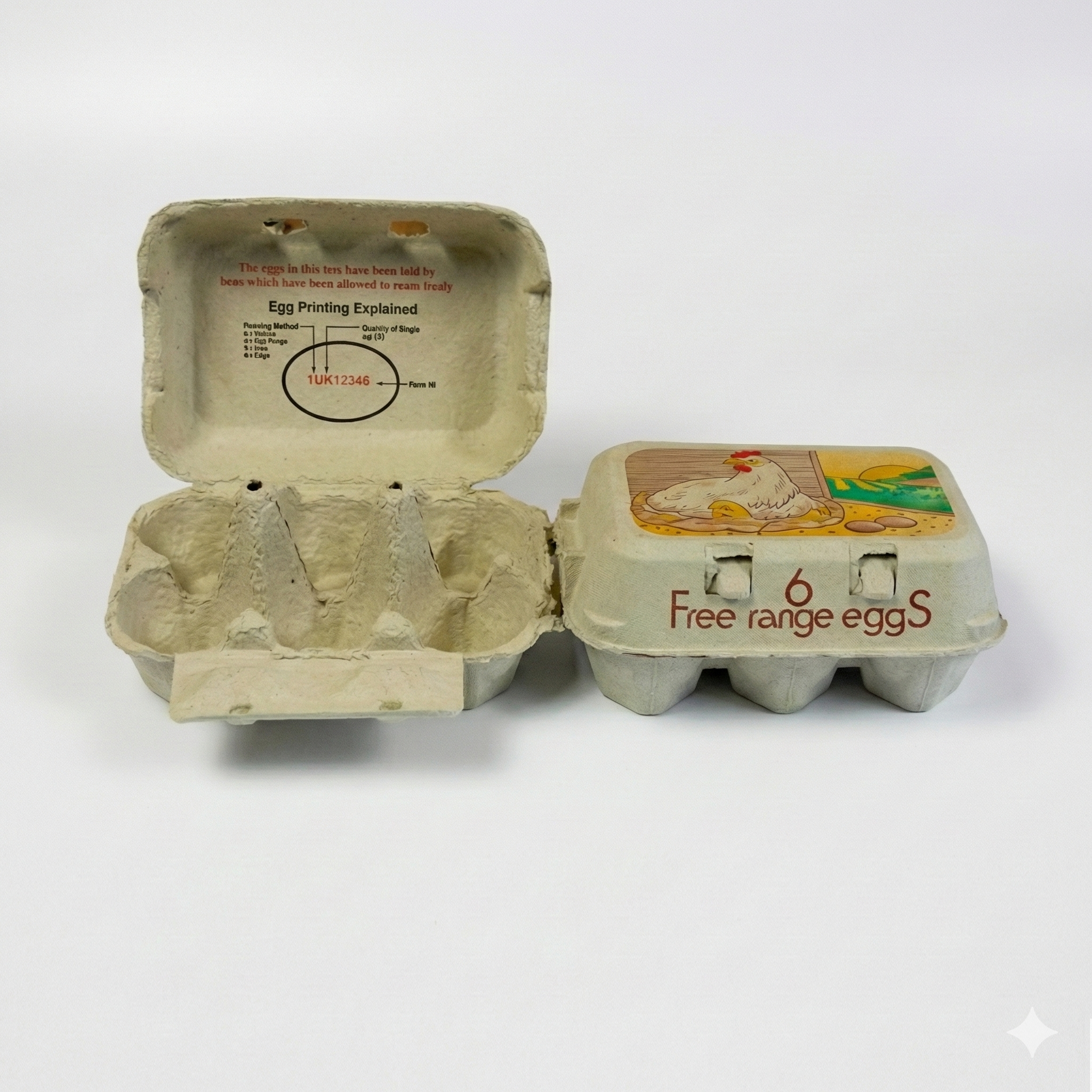 Printed Free Range Egg Boxes (Half Dozen) – Pack of 10