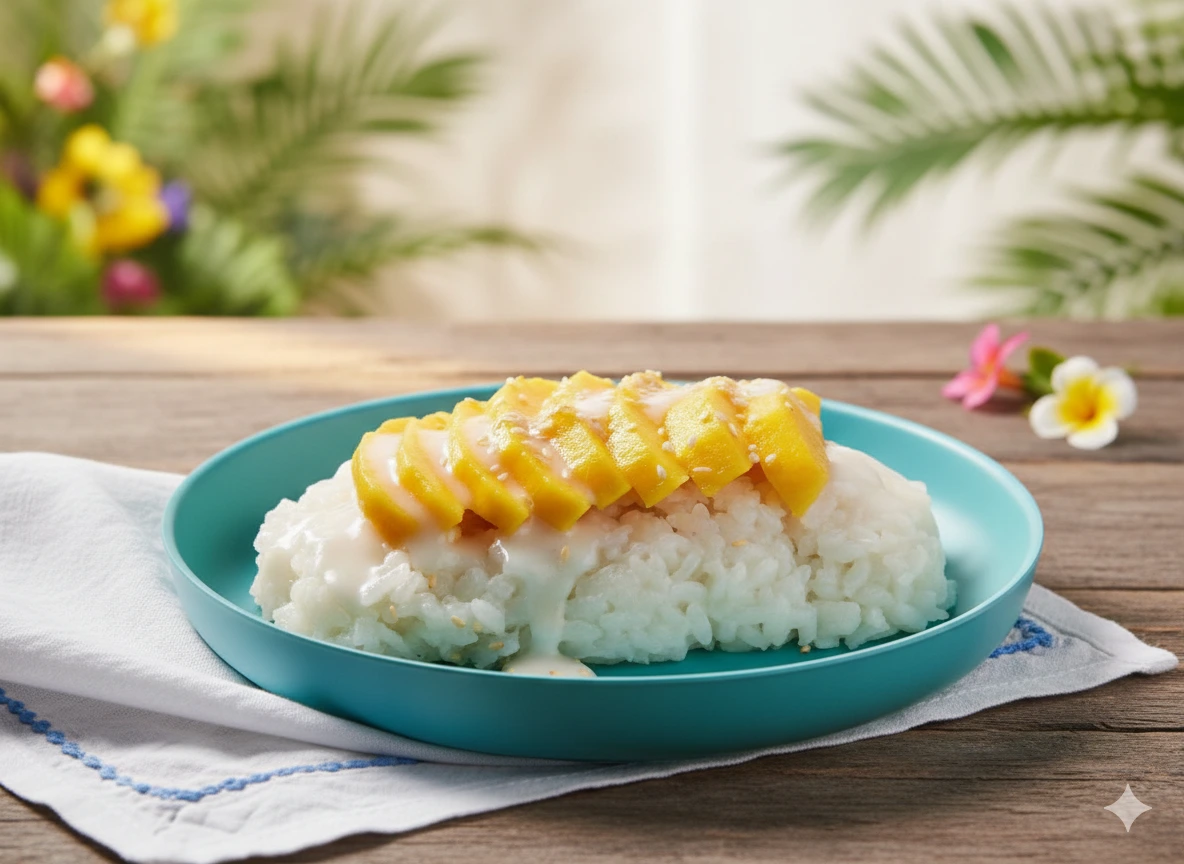 Thai Sweet Sticky Rice With Mango (Khao Neeo Mamuang)