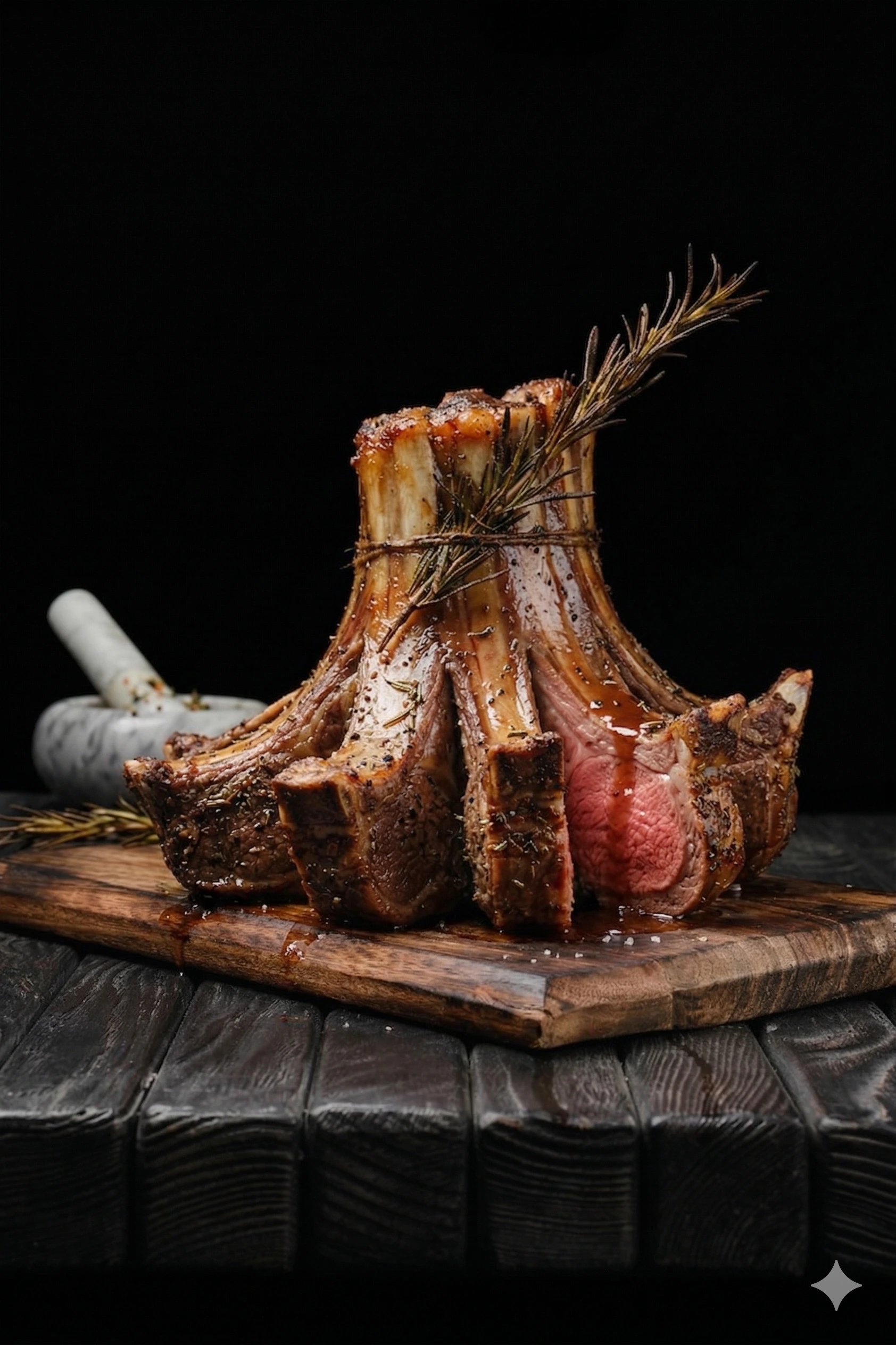 Halal Lamb Standing Rib Roast — Pre-Cooked