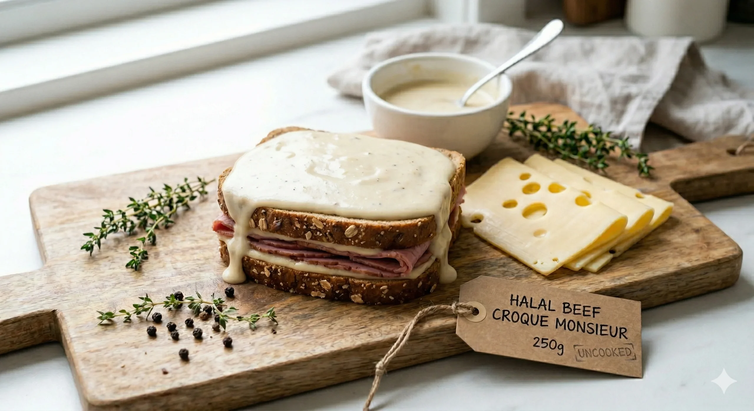 Halal Beef Croque Monsieur