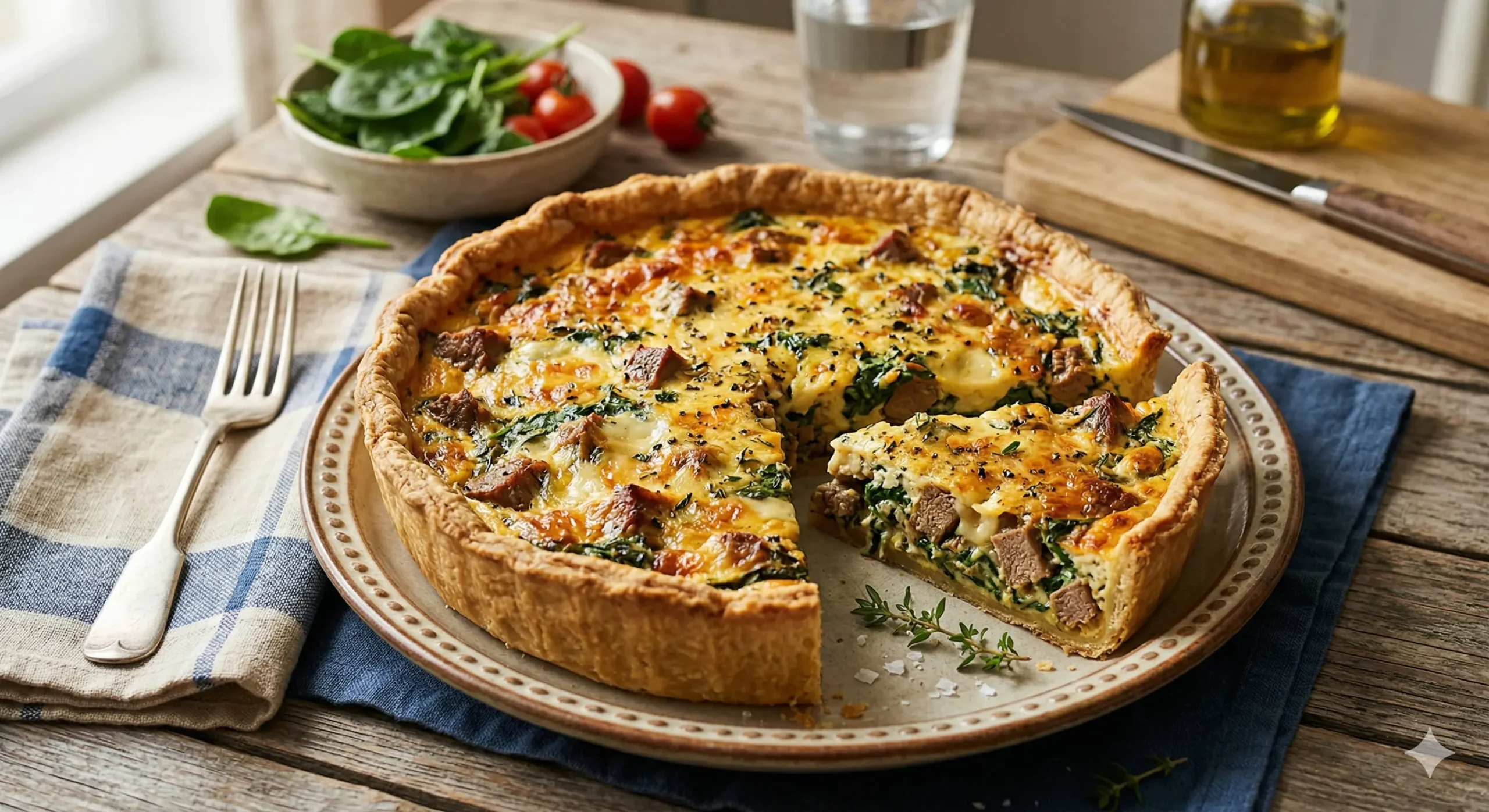 Halal Veal, Spinach & Emmental Quiche