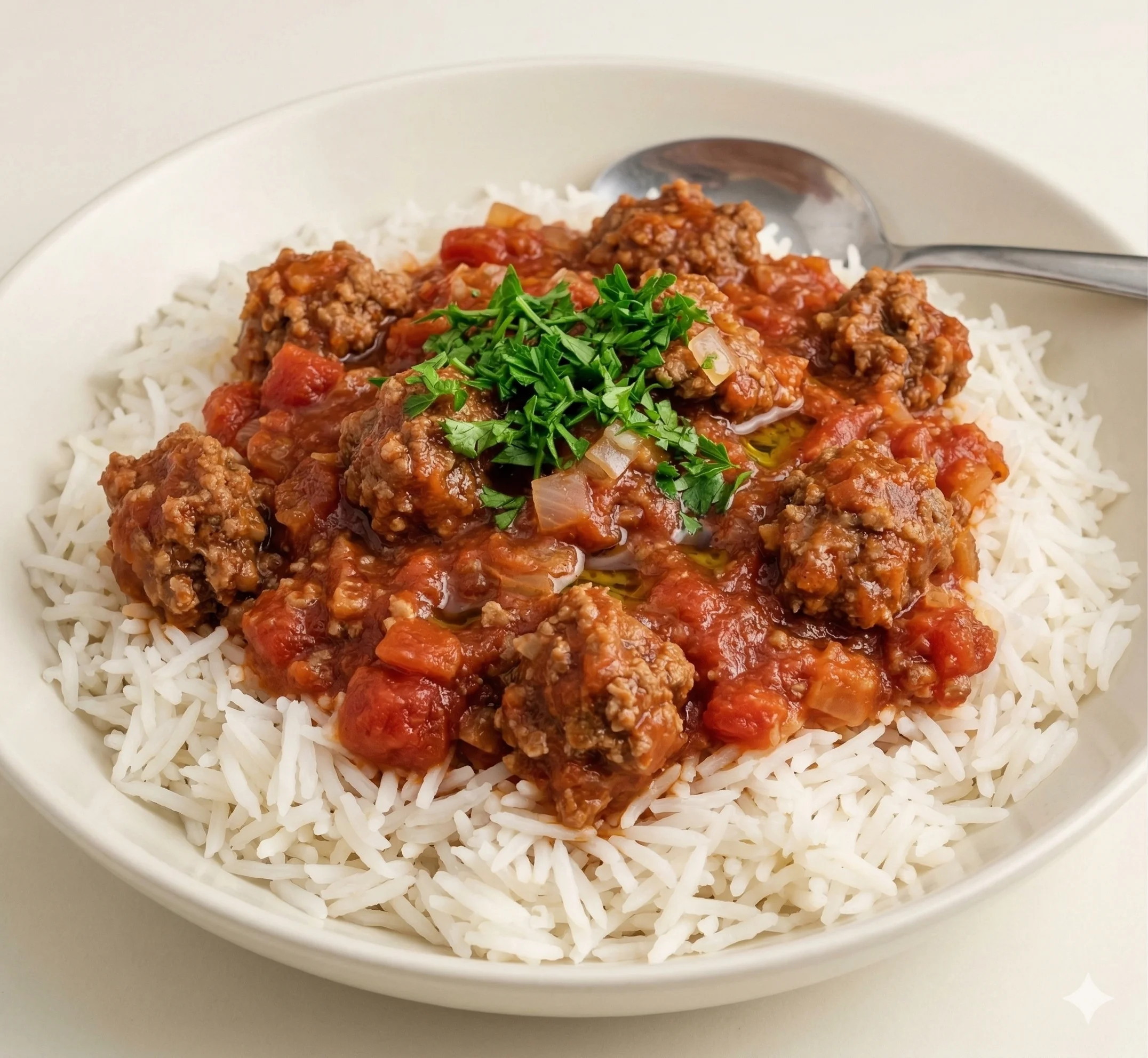 Lamb Mince in Tomato Sauce with Rice Pre-Cooked — 350 g