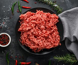 Fresh,Raw,Mince,,Minced,Beef,,Ground,Meat,With,Herbs,And